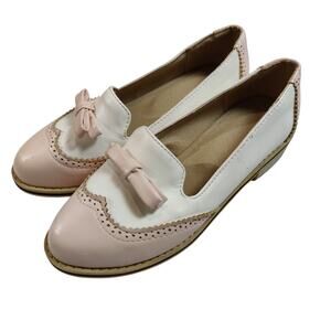 Galo Regalo Size EU 36 US 6 Pink Saddle Shoe Spectator Oxford Brogue Loafer